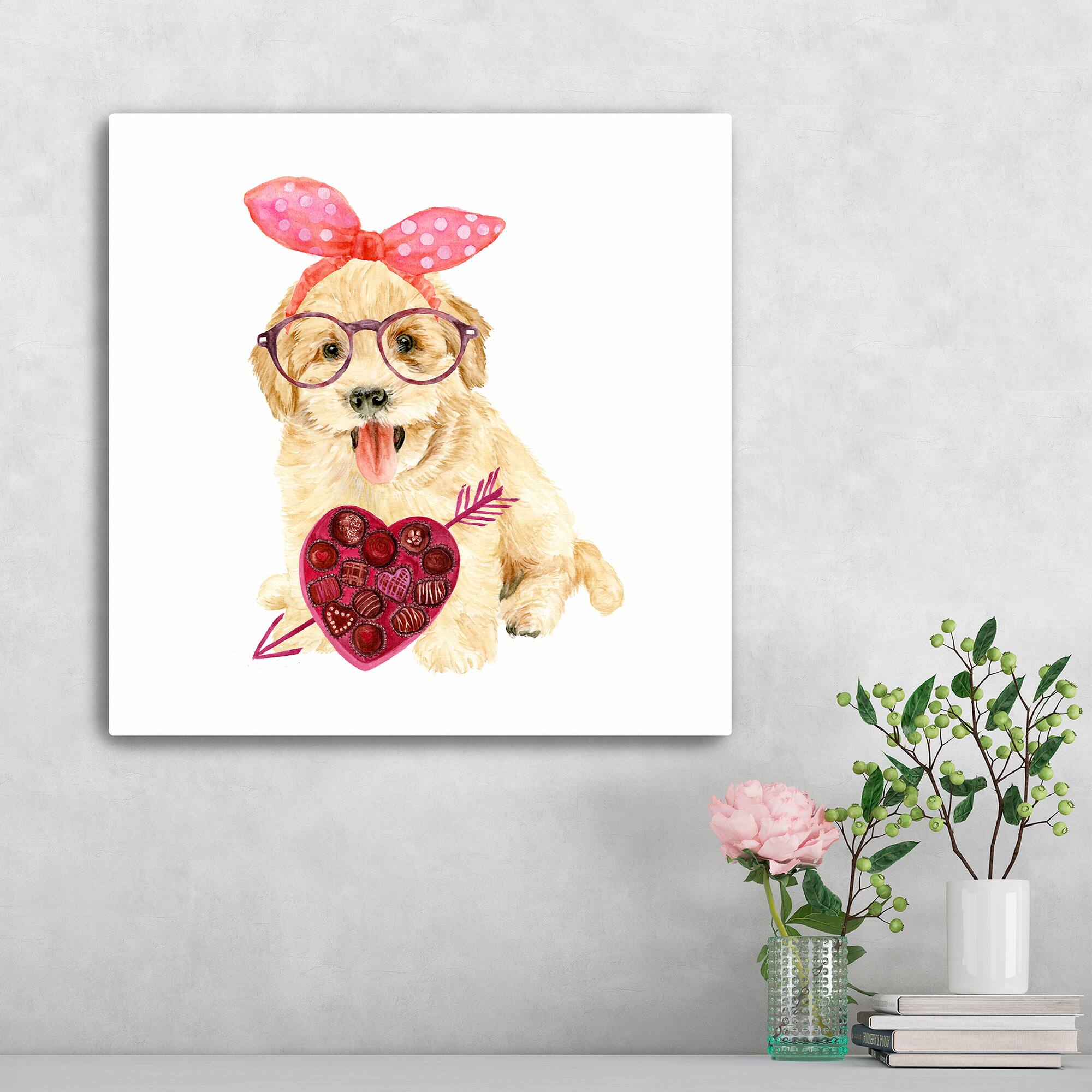 Valentine Puppy IV Canvas Giclée Art